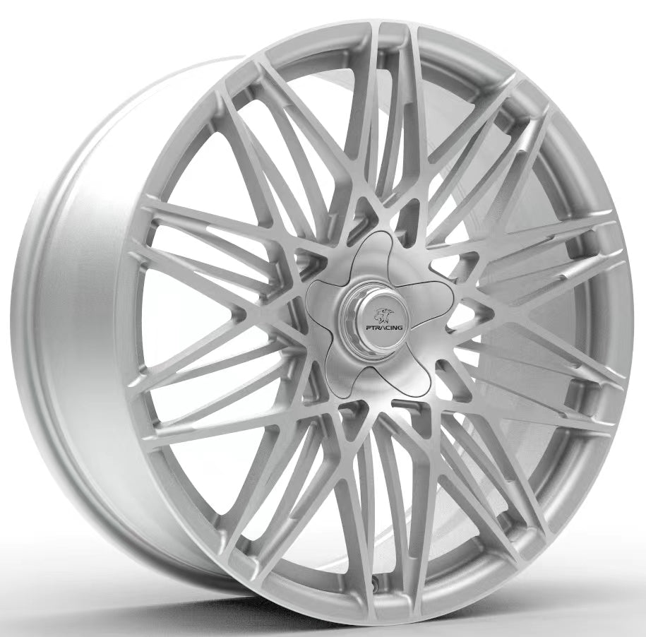 Custom Silver Web Mesh Forged Wheel image 1